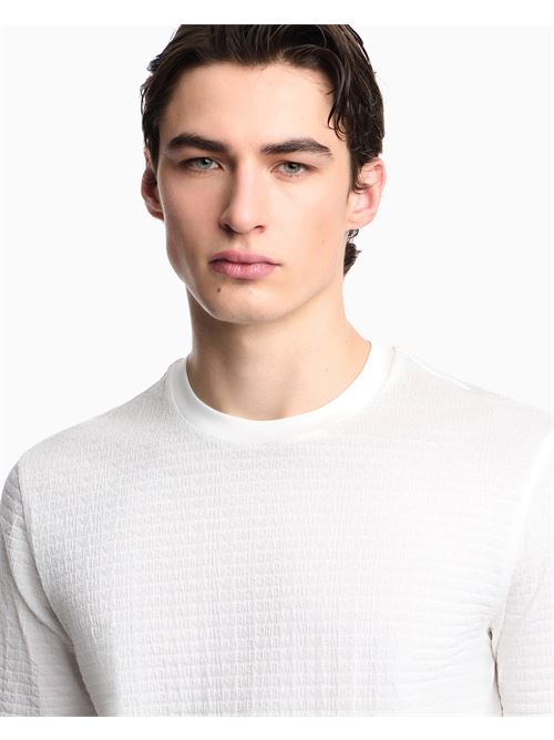 T-shirt in jersey jacquard lettering all over Emporio Armani | EM004594 AF10762.F0185